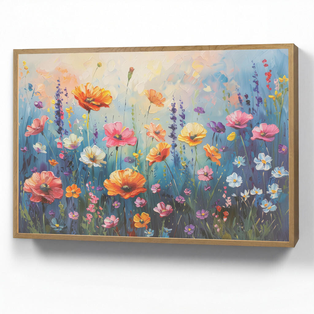 OnlyWow NÁSTĚNNÁ LAMPA S AKUMULÁTOREM Květiny - Příroda - Akvarel - Umění 90x60 cm