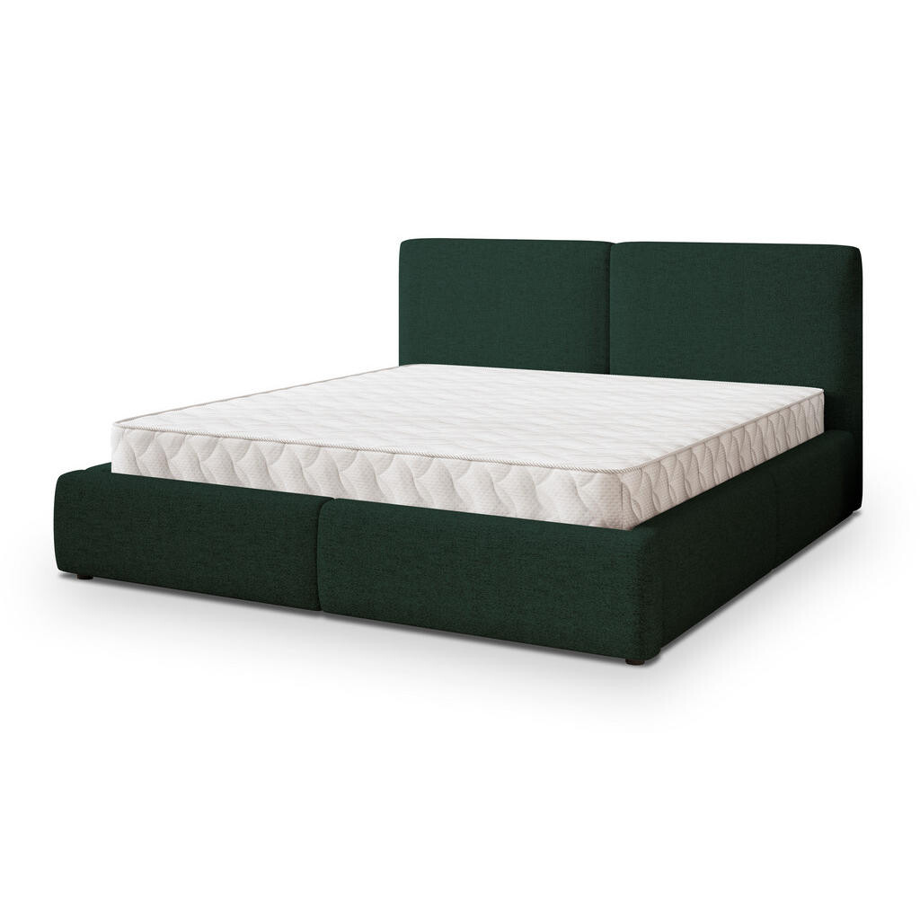 MASSENO ČALOUNĚNÁ Postel FELURO 200x200 cm Zelená