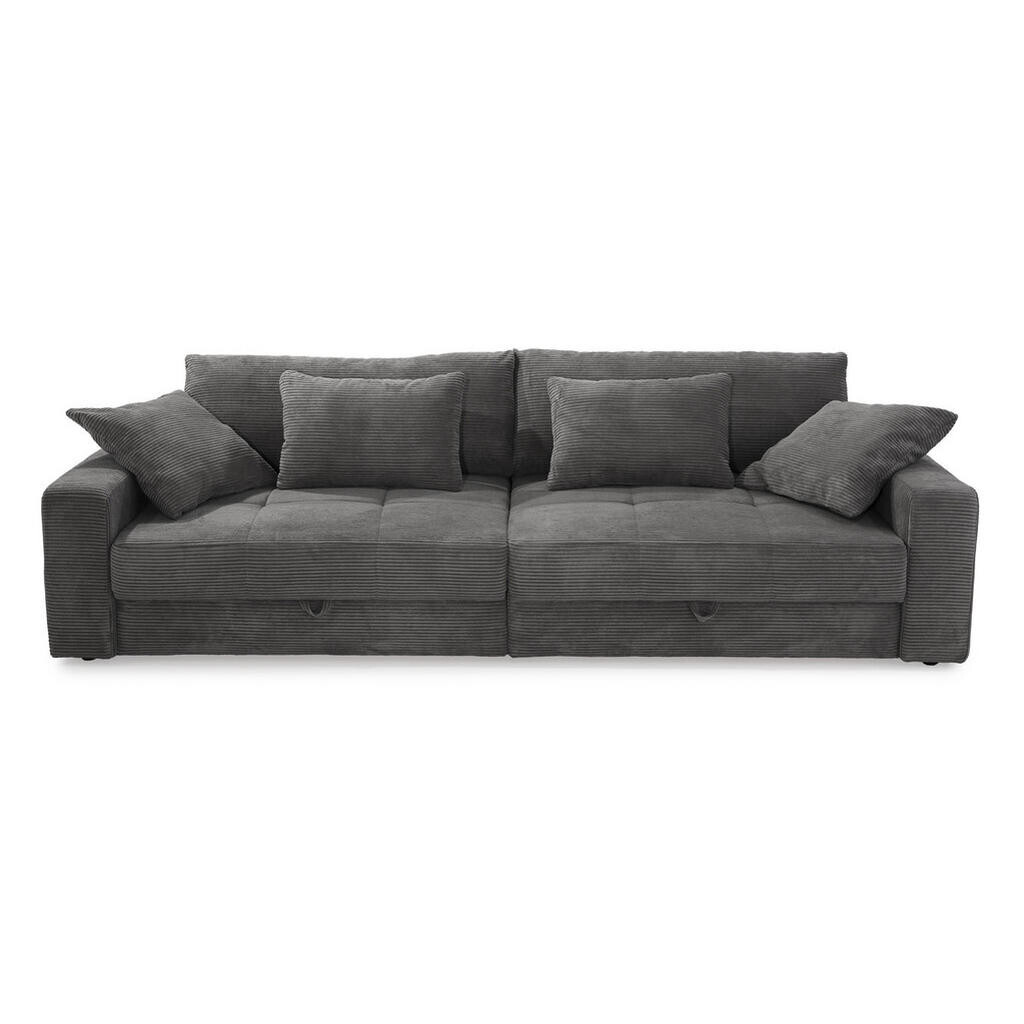 luma-home VELKÁ POHOVKA se 2 úložnými prostory, spousta úložného prostoru, 274 × 113 × 84 cm (Š×H×V), ležecká plocha 103 × 241 cm, tmavě šedý kord / 1