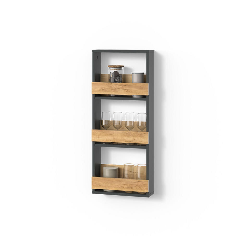 Livinity® STOJAN NA SKLENIČKY NA VÍNO Regusa Zlatý dub power/antracit 40 x 98 cm