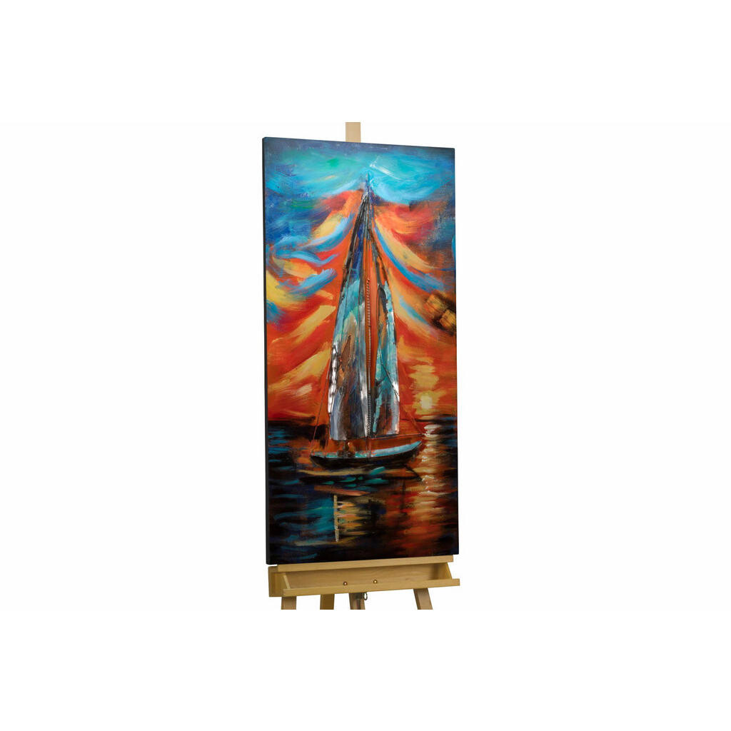 KUNSTLOFT KOVOVÝ OBRAZ ČERVENÉ MRAKY, 60/120 CM