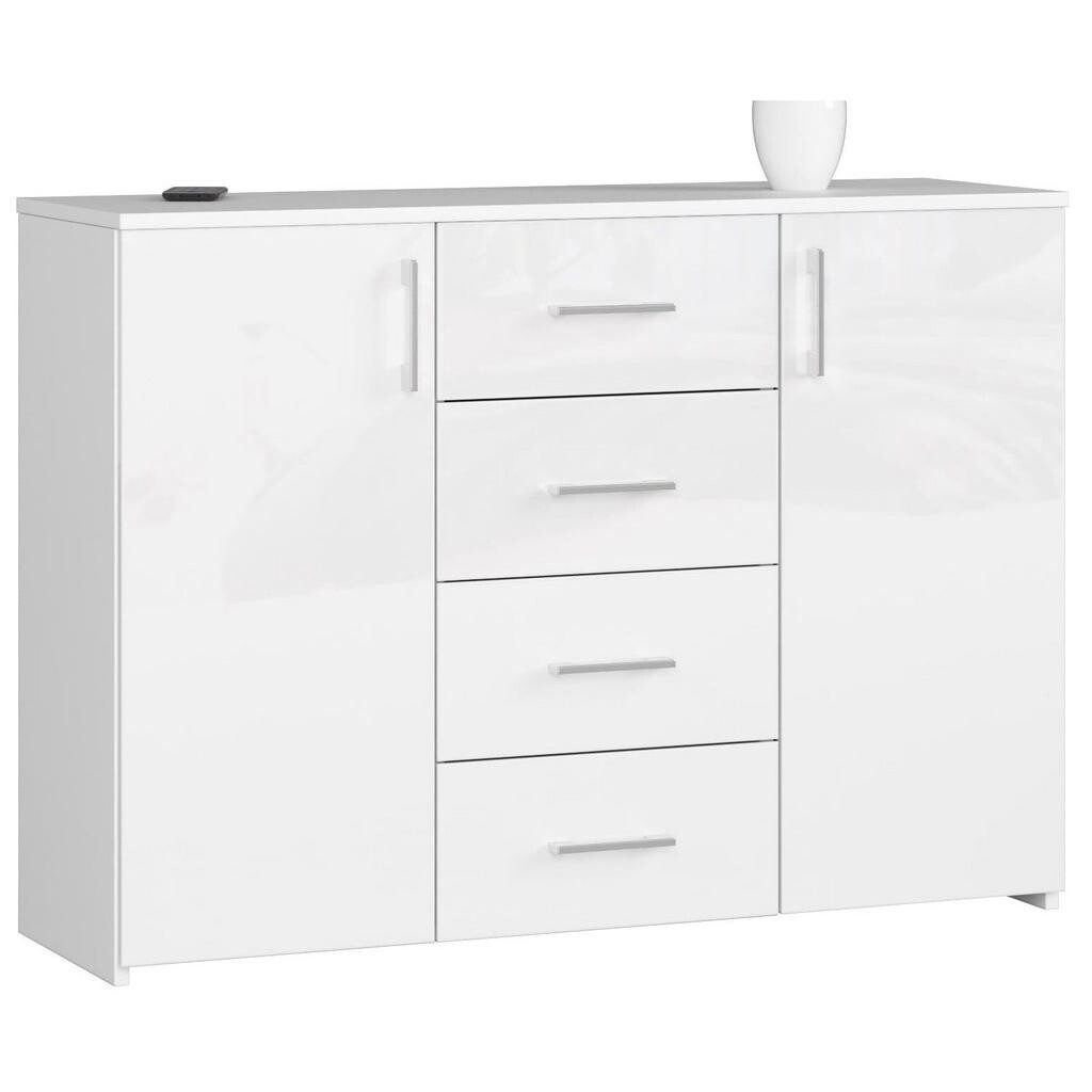 RAUMHIRSCH FURNITURE KOMODA bílá, bílá lesklá 80/110/35