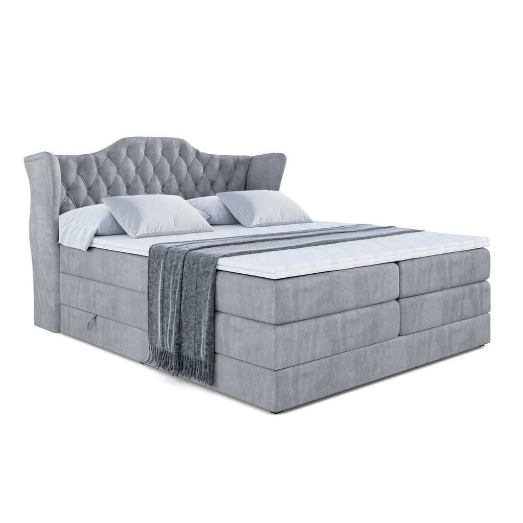 ALTDECOR POSTEL boxspring VILA KING – 140x200 – H3/H4 – šedá
