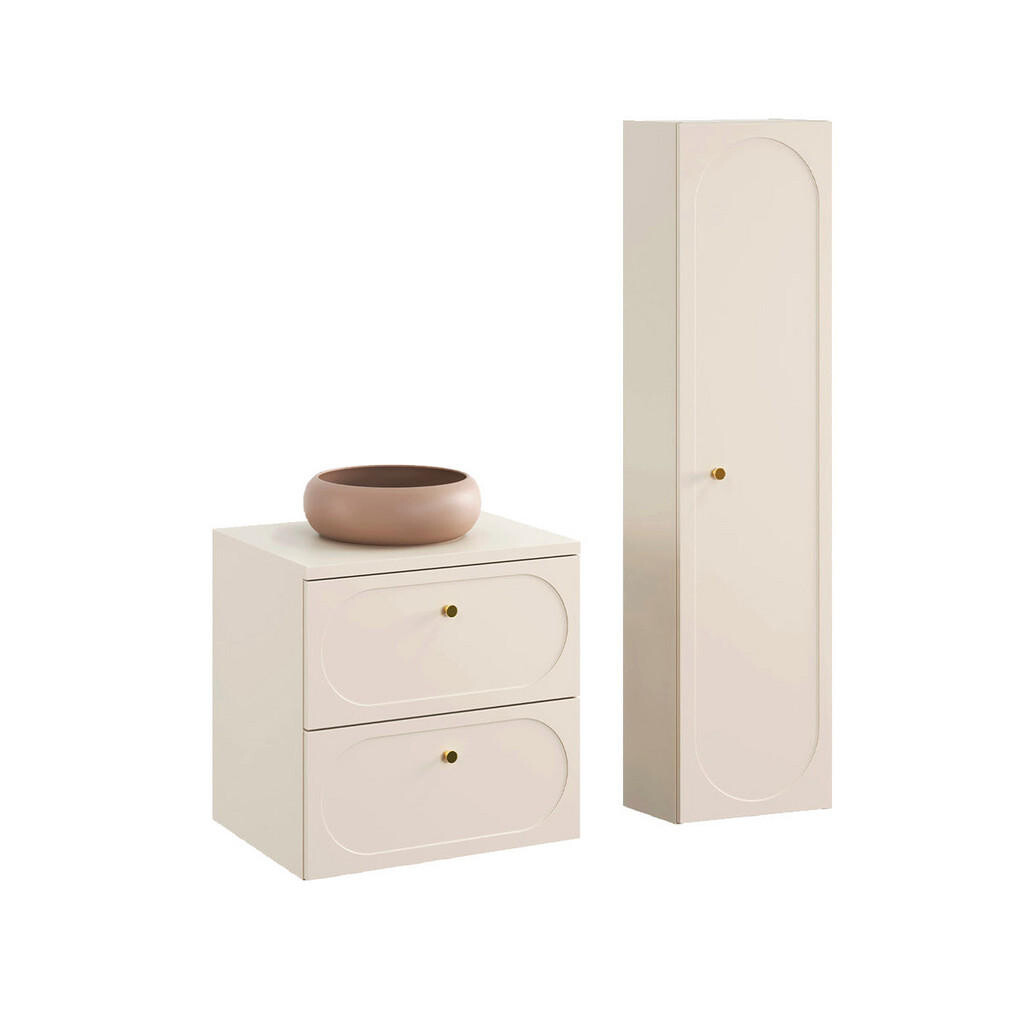 Petits-meubles KOUPELNOVÝ NÁBYTEK 60.6cm Sanae 2er-Set Pískově béžová