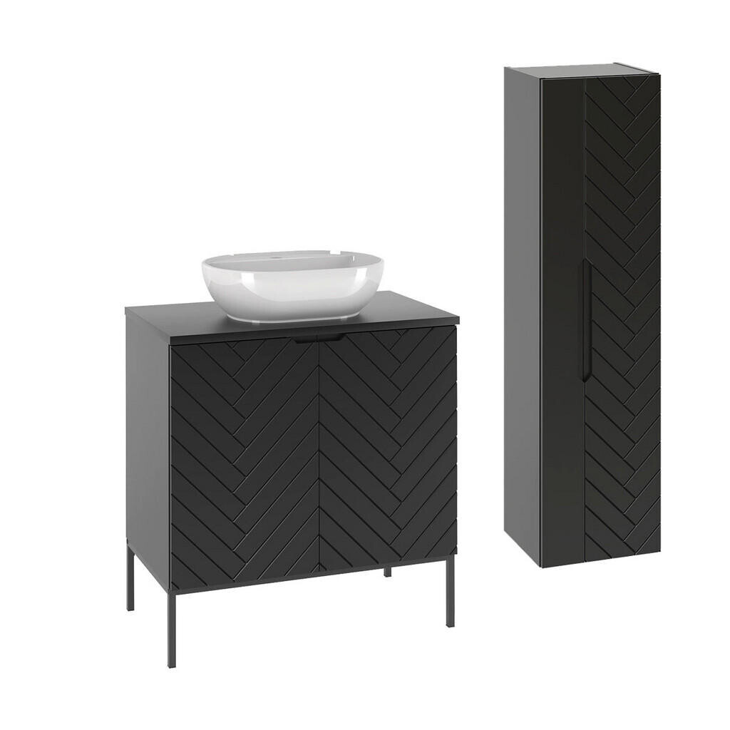 Petits-meubles KOUPELNOVÝ NÁBYTEK 80.6cm Daria 2er-Set Černá
