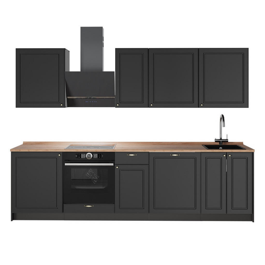 Vicco KUCHYŇSKÝ KOUT Fame-Line, Anthrazit-Gold Landhaus/Antracit, 280 cm, PD Dub