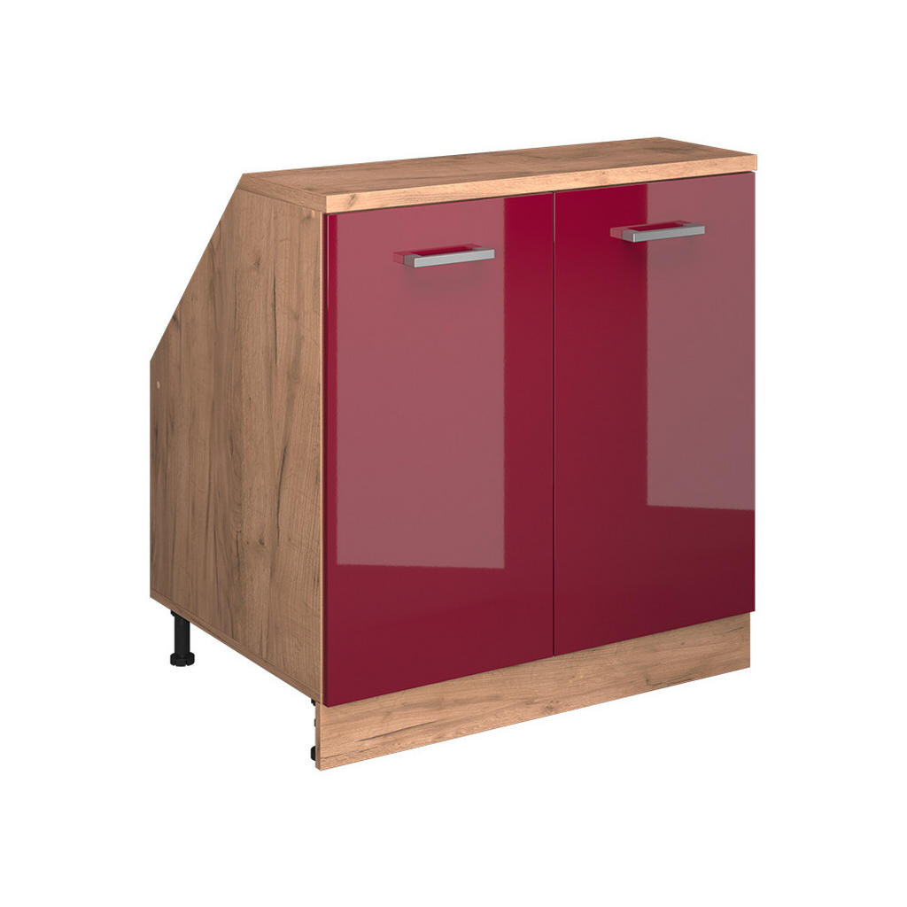 Vicco WARDROBE FOR SLOPING CEILING Rion Červená vysoký lesk 80 x 81.6 cm se 2 dveřmi, korpus skříně hloubka 60 cm