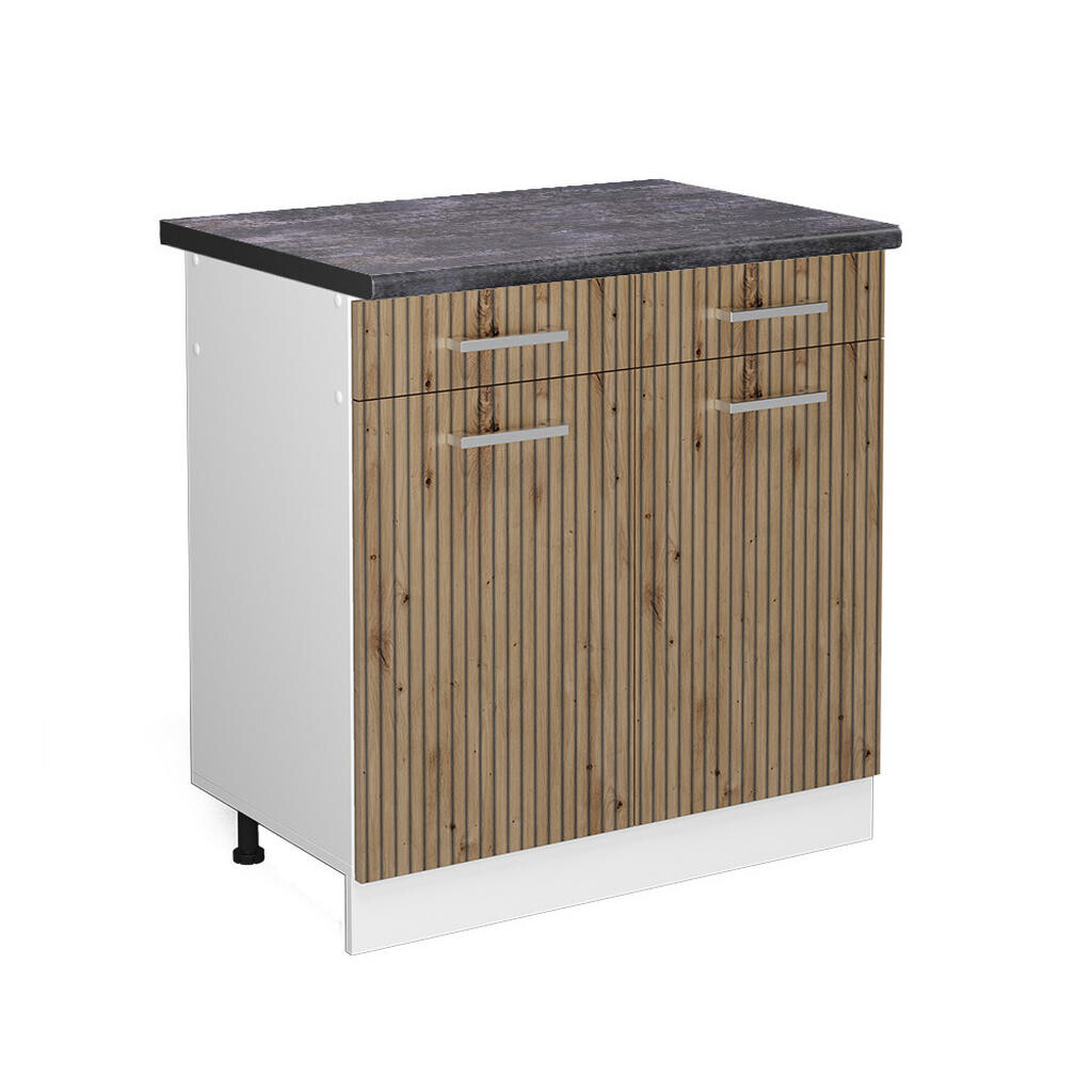 Vicco SPODNÍ SKŘÍŇKA KUCHYŇSKÉ LINKY R-Line Řemeslný dub 80 cm , PD Antracit