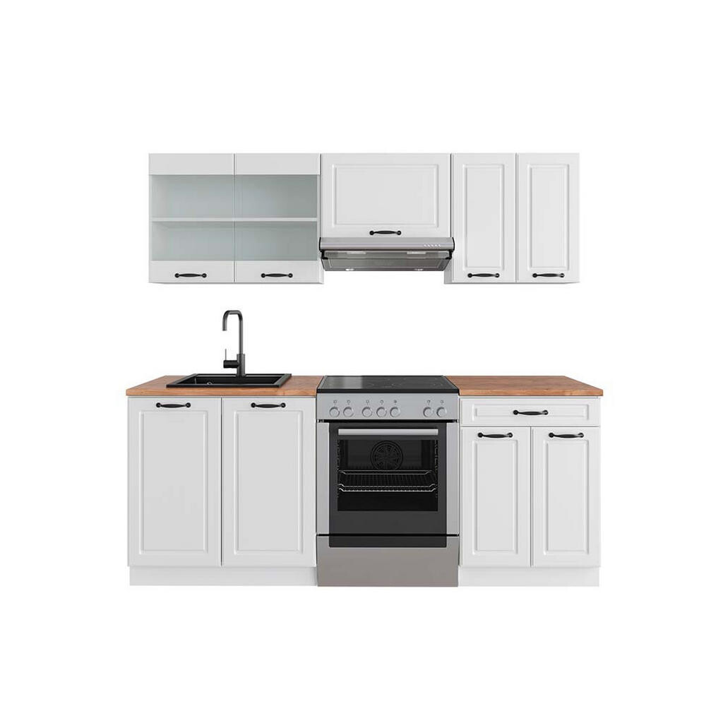 Vicco KUCHYŇSKÝ KOUT R-Line Bílý venkovský dům/bílá 200 cm , PD Dub