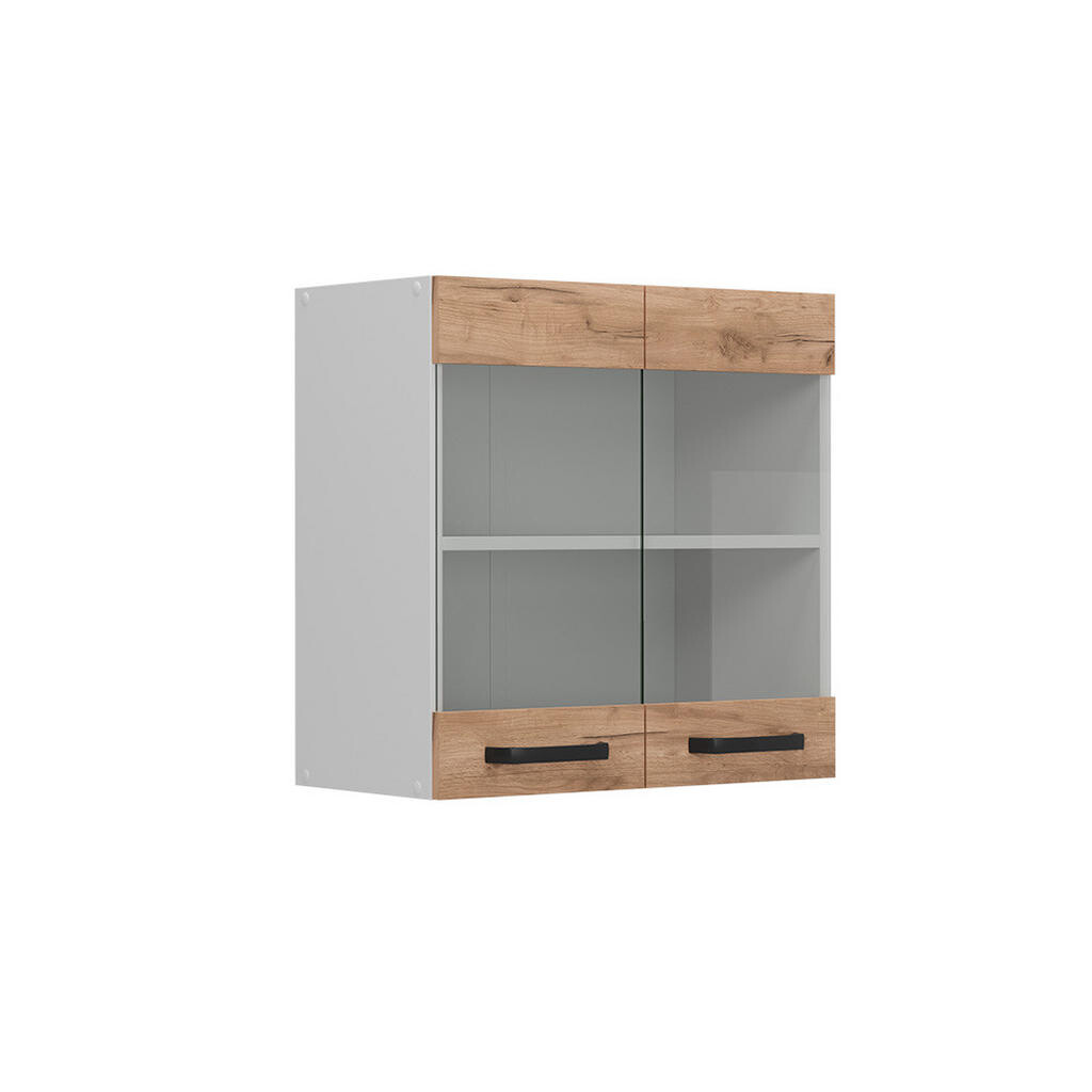 Vicco SKLENĚNÁ KUCHYŇSKÁ SKŘÍŇKA R-Line Zlatý mocný dub 60 cm