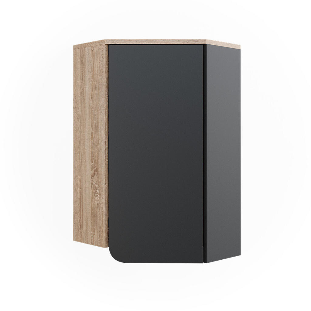 Vicco KOUPELNOVÁ SKŘÍŇKA Karen Sonoma/antracit 42.4 x 75 cm s dveřmi a otevřenými přihrádkami