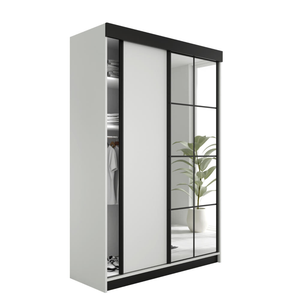 Kier Furniture POSUVNÁ ŠATNÍ SKŘÍŇ LAMARO - 138x205x59 - Bílá