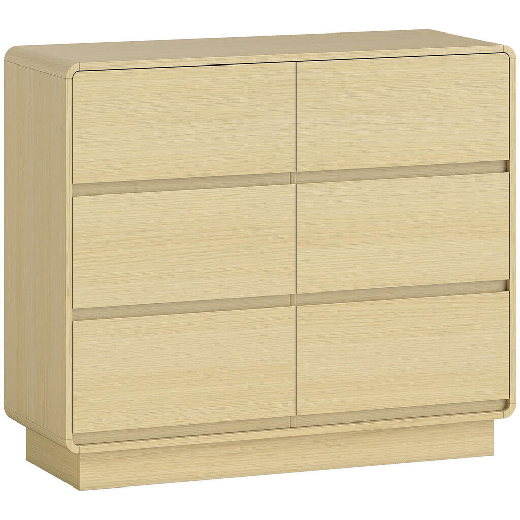 HOMCOM KOMODA MDF přírodní dřevo