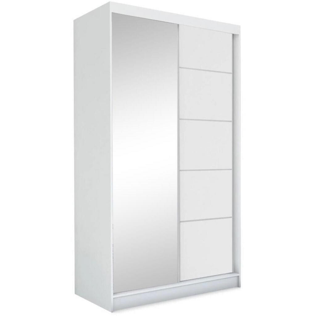 Beautysofa SKŘÍŇ s posuvnými dveřmi Marika 120/216/61 bílá se zrcadlem a zásuvkami