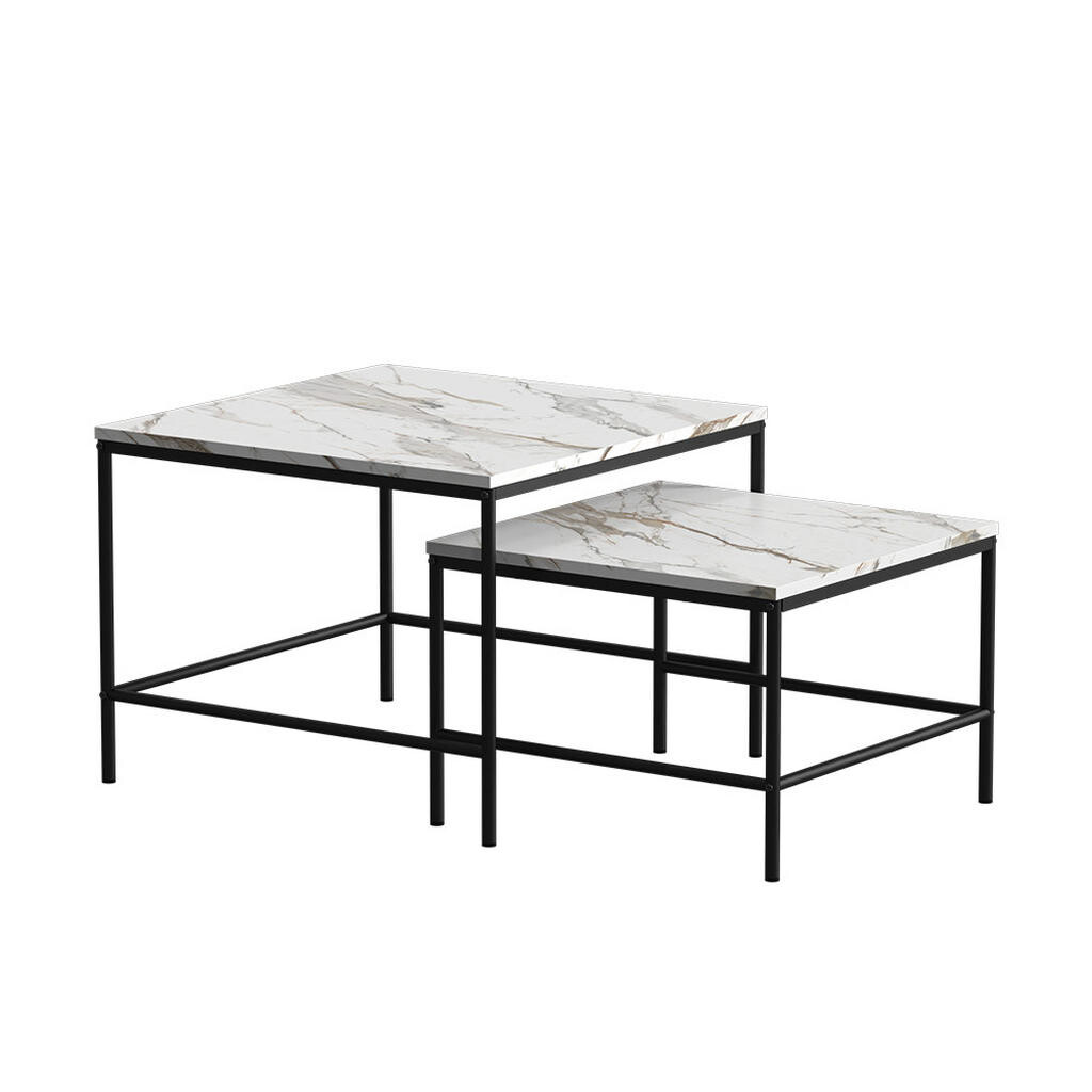 Vicco STOLEČEK KÁVOVÝ STOLÍK Ramio Bílá/černá 60 x 60 cm 2 díly