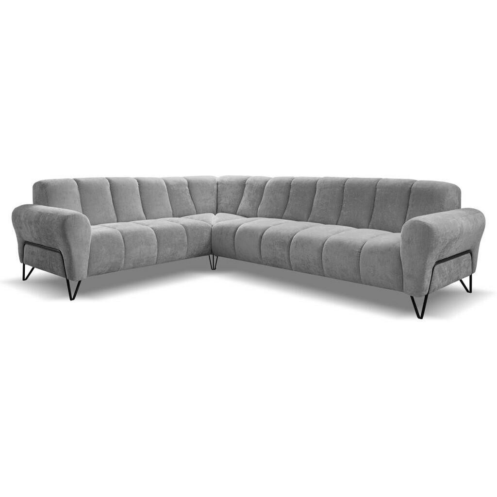 Beautysofa ROHOVÁ pohovka Volare bez funkce spaní, šedá, pravá