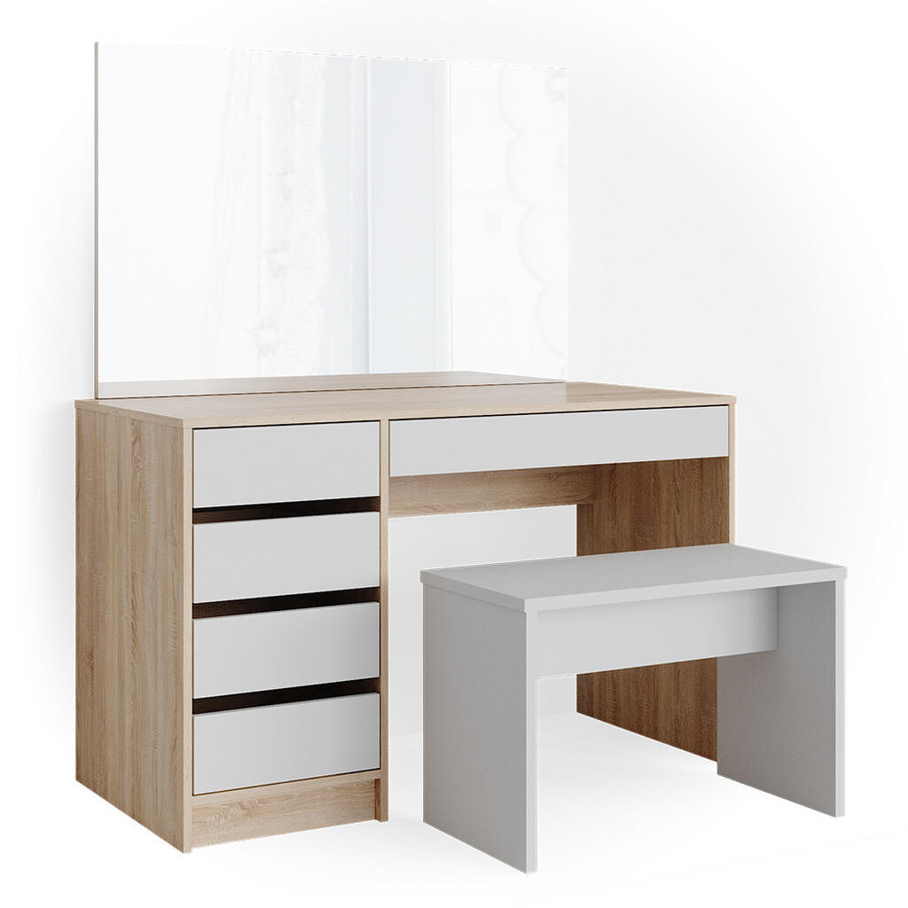 Vicco TOALETNÍ STOLEK Sherry Bílá/Sonoma 120 cm s lavičkou