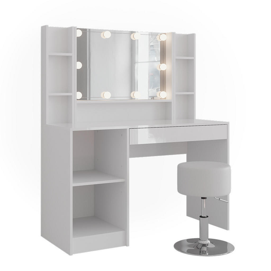 Vicco TOALETNÍ STOLEK Sherry Bílá/bílý vysoký lesk 119.8 cm 6 dílů