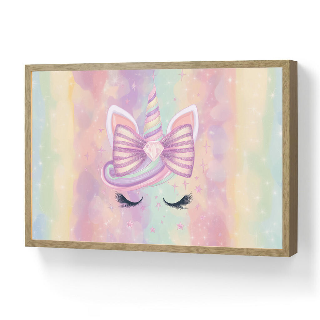 OnlyWow NÁSTĚNNÁ LAMPA S AKUMULÁTOREM Jednorožec - Třpytky - Duha - Pastelové barvy 60x40 cm