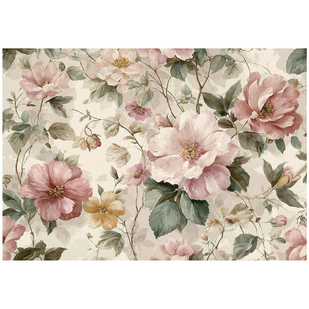 Wallarena FOTOTAPETA květinová vintage béžová 400x280 cm