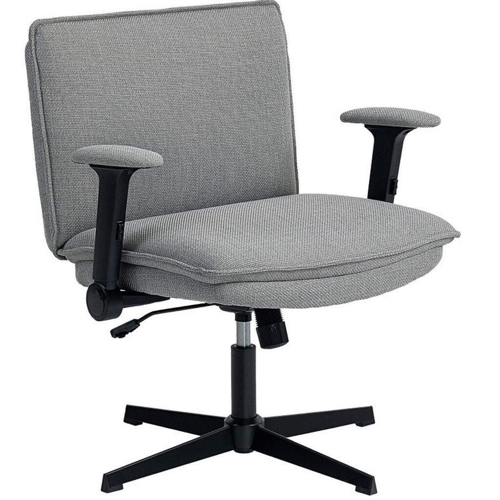 OKWISH KANCELÁŘSKÁ židle 76/70/85-97 cm šedá z polyesteru s výklopnými područkami