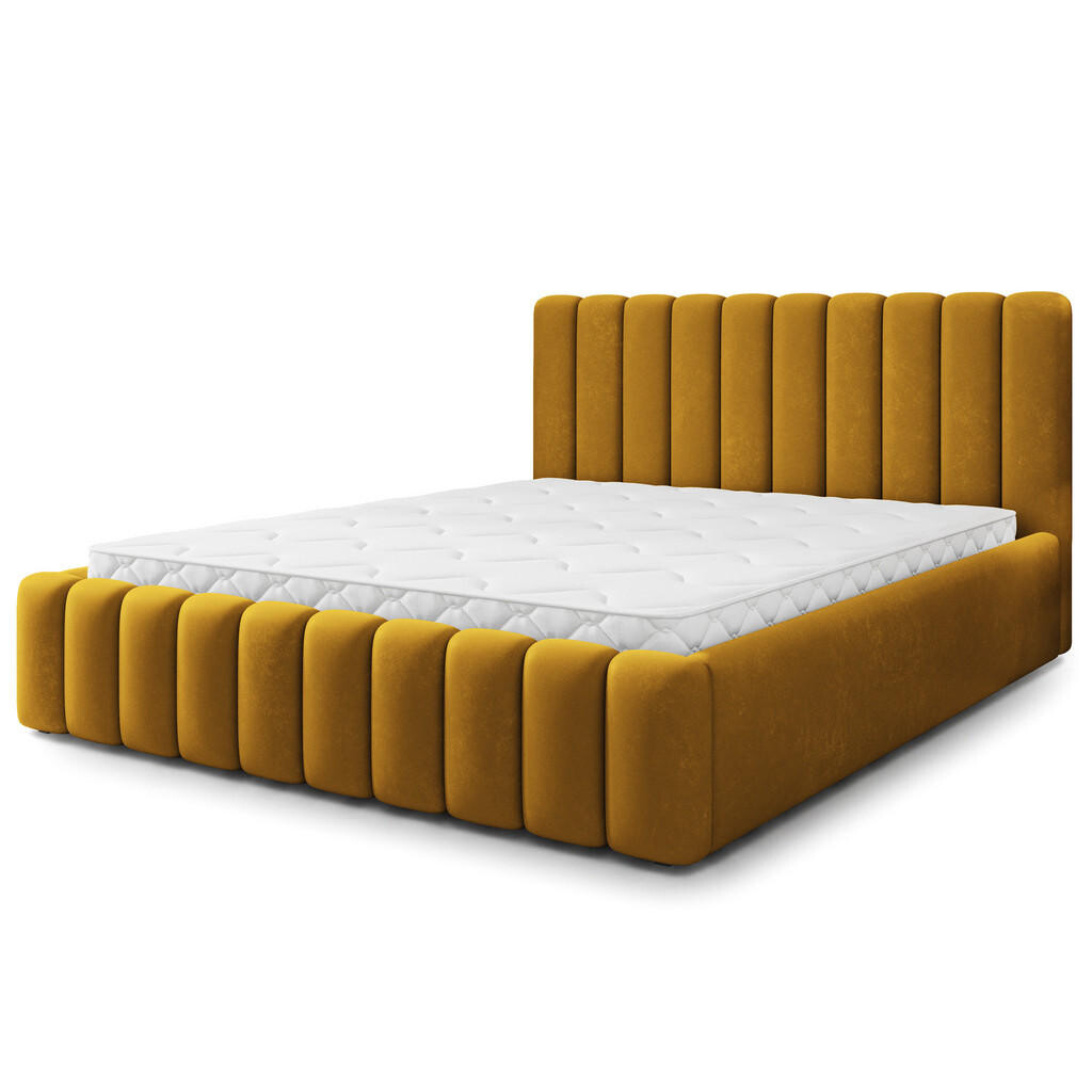 MASSENO ČALOUNĚNÁ Postel DINESE 200x200 cm Žlutá