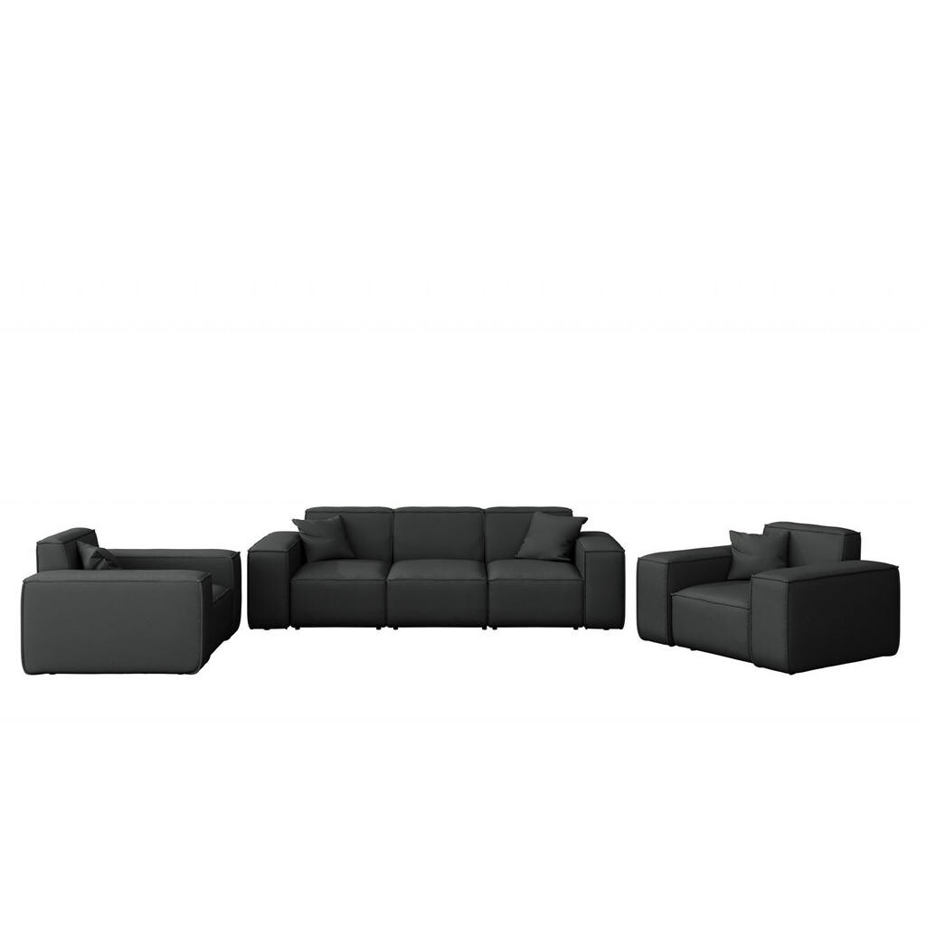 Kaiser Möbel ZAHRADNÍ SEDACÍ SOUPRAVA 3+1+1 MALIBU tkanina Odyssey Černá