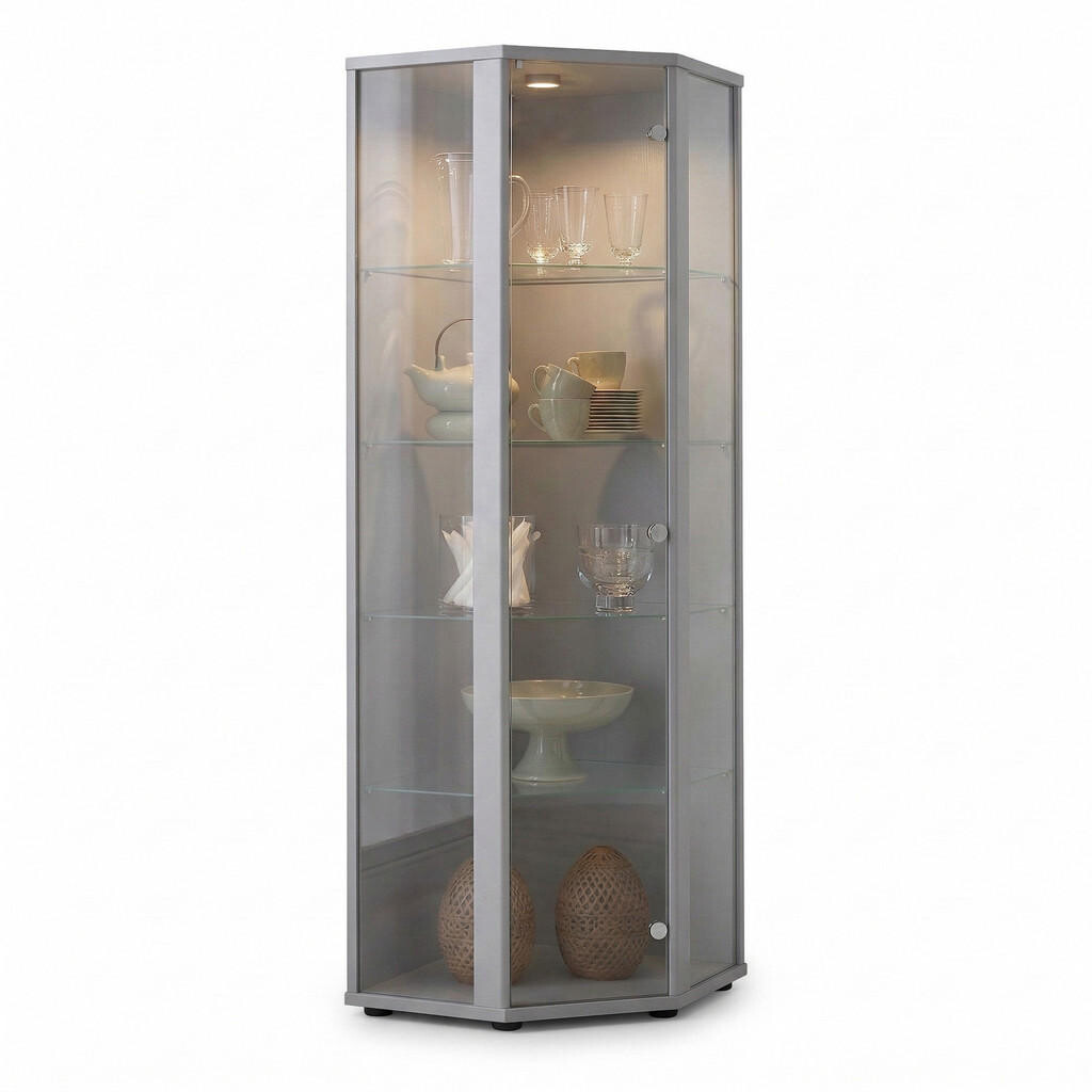 K-Möbel ROHOVÁ VITRÍNA 56,5/56,5/176 cm s LED