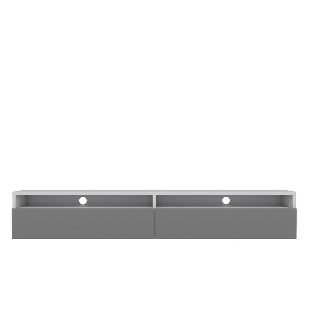 Selsey TV stolek Rednaw bílý matný/šedý vysoký lesk s LED 180/30/31 cm