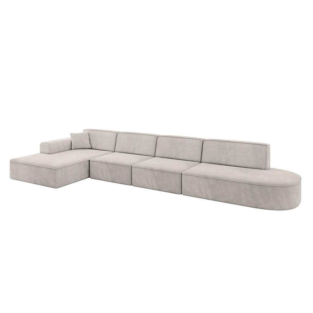 ALTDECOR ROHOVÁ SEDACÍ SOUPRAVA s otomanem vlevo IREA-L3-v3 – 413 x 171 x 79 cm světle hnědá