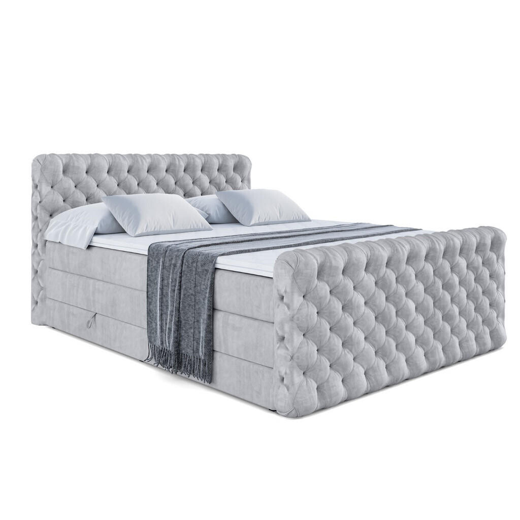 ALTDECOR POSTEL boxspring BOXI8-Z KING – 120 × 200 – H3/H4 – světle šedá