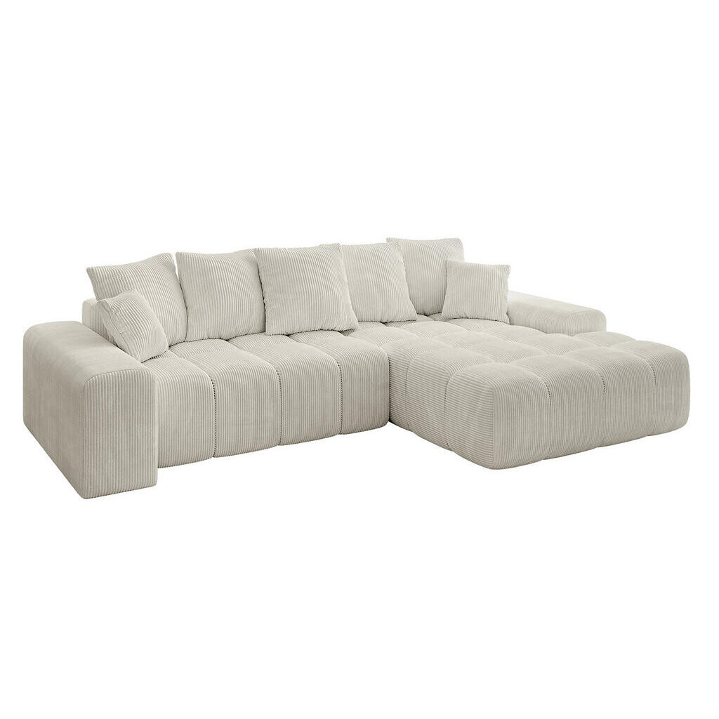 ALTDECOR ROHOVÁ SEDACÍ SOUPRAVA s otomanem vpravo ENSI-L - 267x164x69 cm, krémová