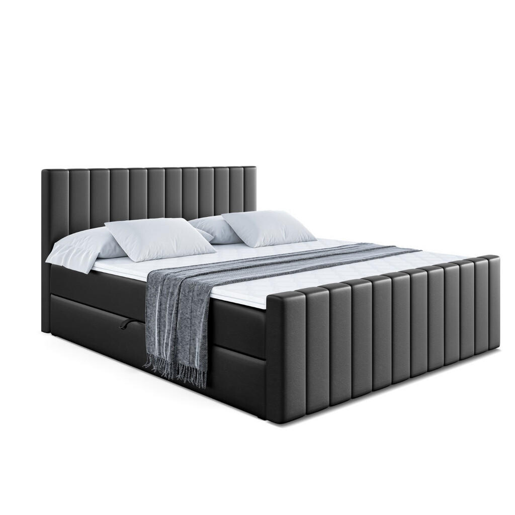 ALTDECOR AMERICKÁ postel EDITA-Z – 140 × 200 cm – H4 – vysoce lesklá černá