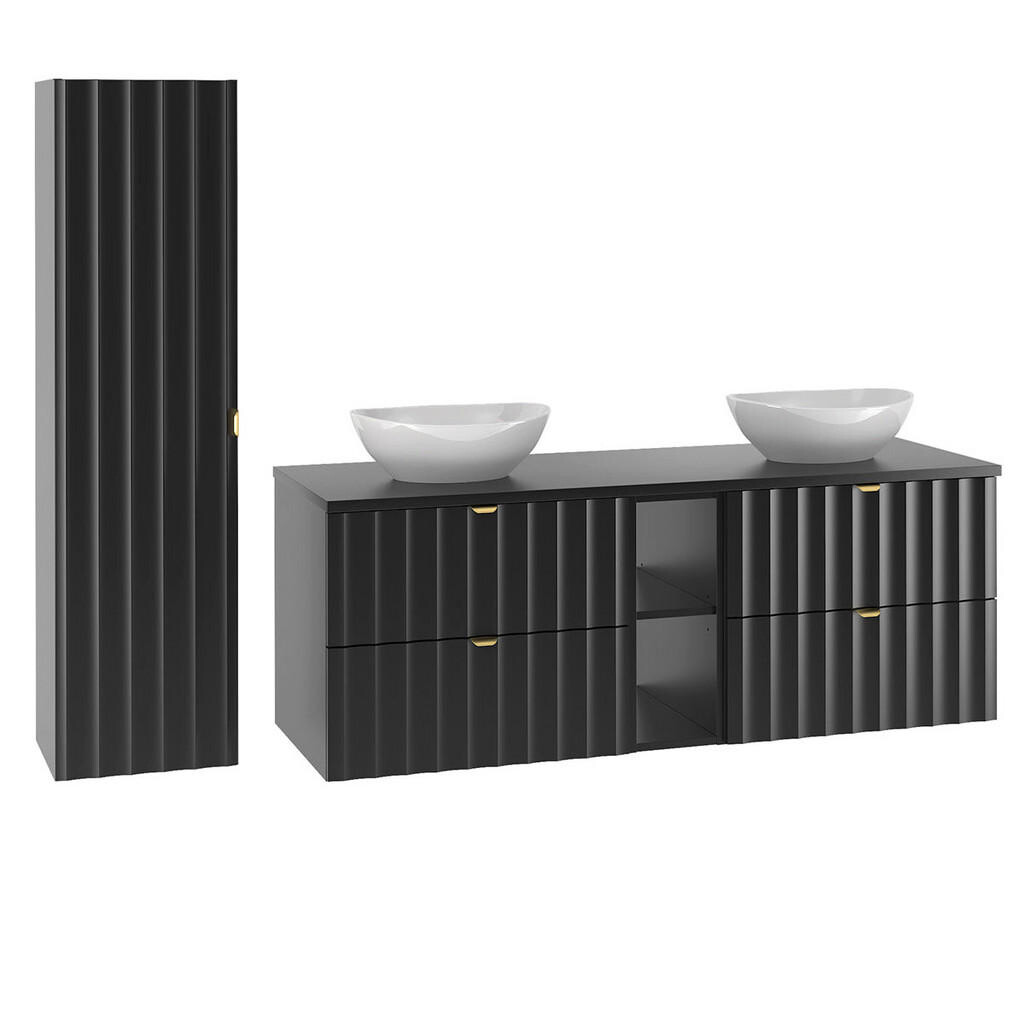 Petits-meubles KOUPELNOVÝ NÁBYTEK 140.6cm Lexa 2er-Set Černá