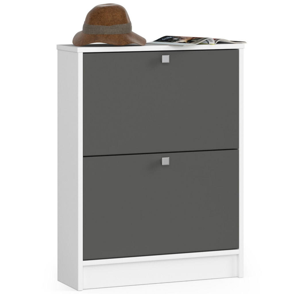 RAUMHIRSCH FURNITURE SKŘÍŇ NA BOTY bílá, grafitově šedá 80/60/20