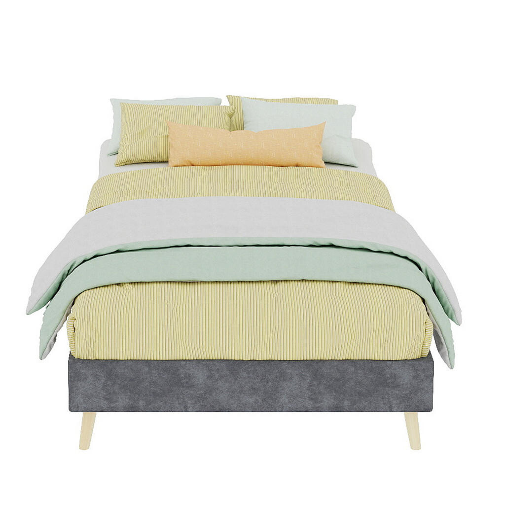 OKWISH POSTEL 90/200 cm šedá z látky s kovem bez čela