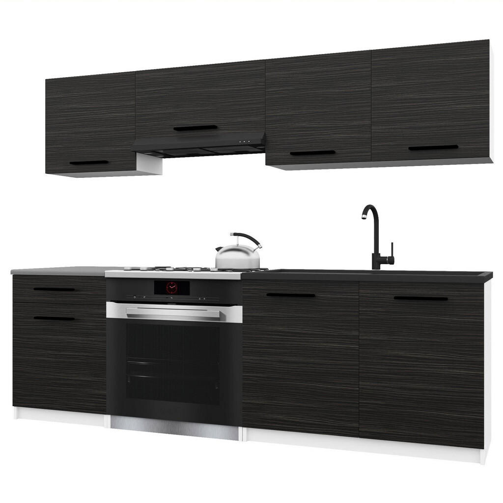 B BELINI GROUP KUCHYŇSKÁ LINKA Italia 1 180 cm, s pracovními deskami, Eben
