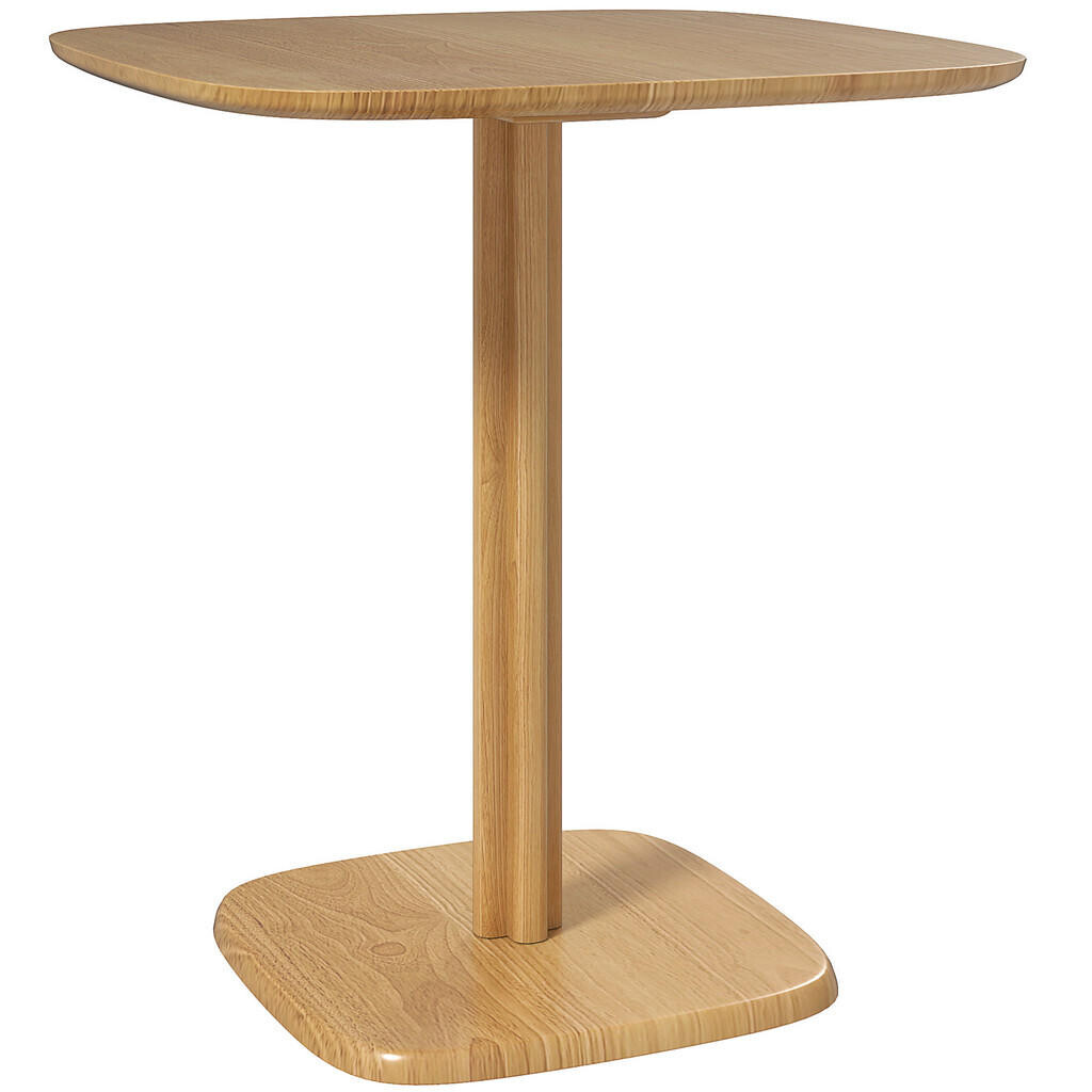 HOMCOM JÍDELNÍ STŮL, 70 x 70 cm Kuchyňský stůl pro 4 osoby z kaučukového dřeva, přírodní