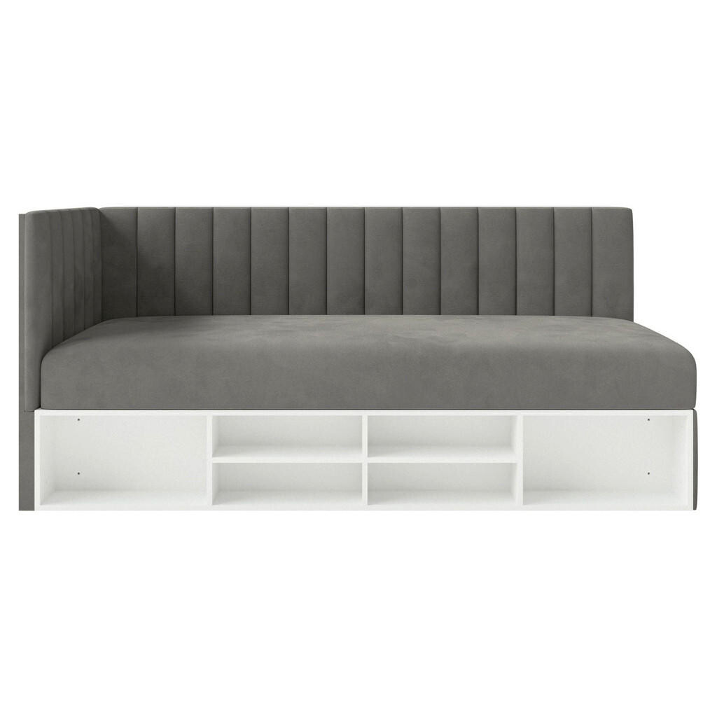 Selsey POSTEL PRO MLÁDEŽ Ventrio tmavě šedá sametový potah Easy-Clean 90x200 cm