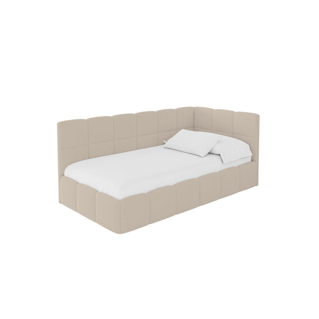 ALTDECOR JEDNOLŮŽKOVÁ POSTEL pro mládež s úložným prostorem vlevo, s matrací - LIVY 90x200 tmavě béžová