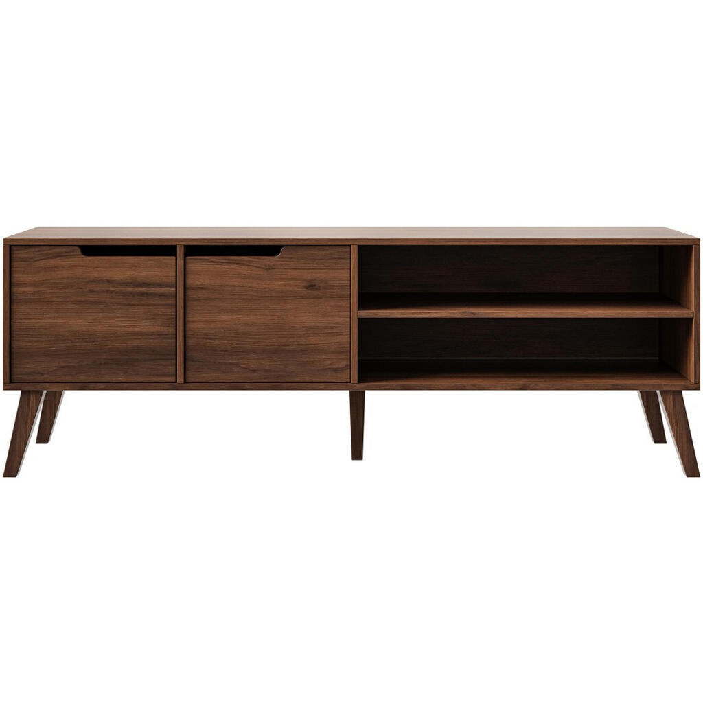 Beautysofa NÍZKÁ komoda Norel se 2 dvířky, 160 cm, ořech