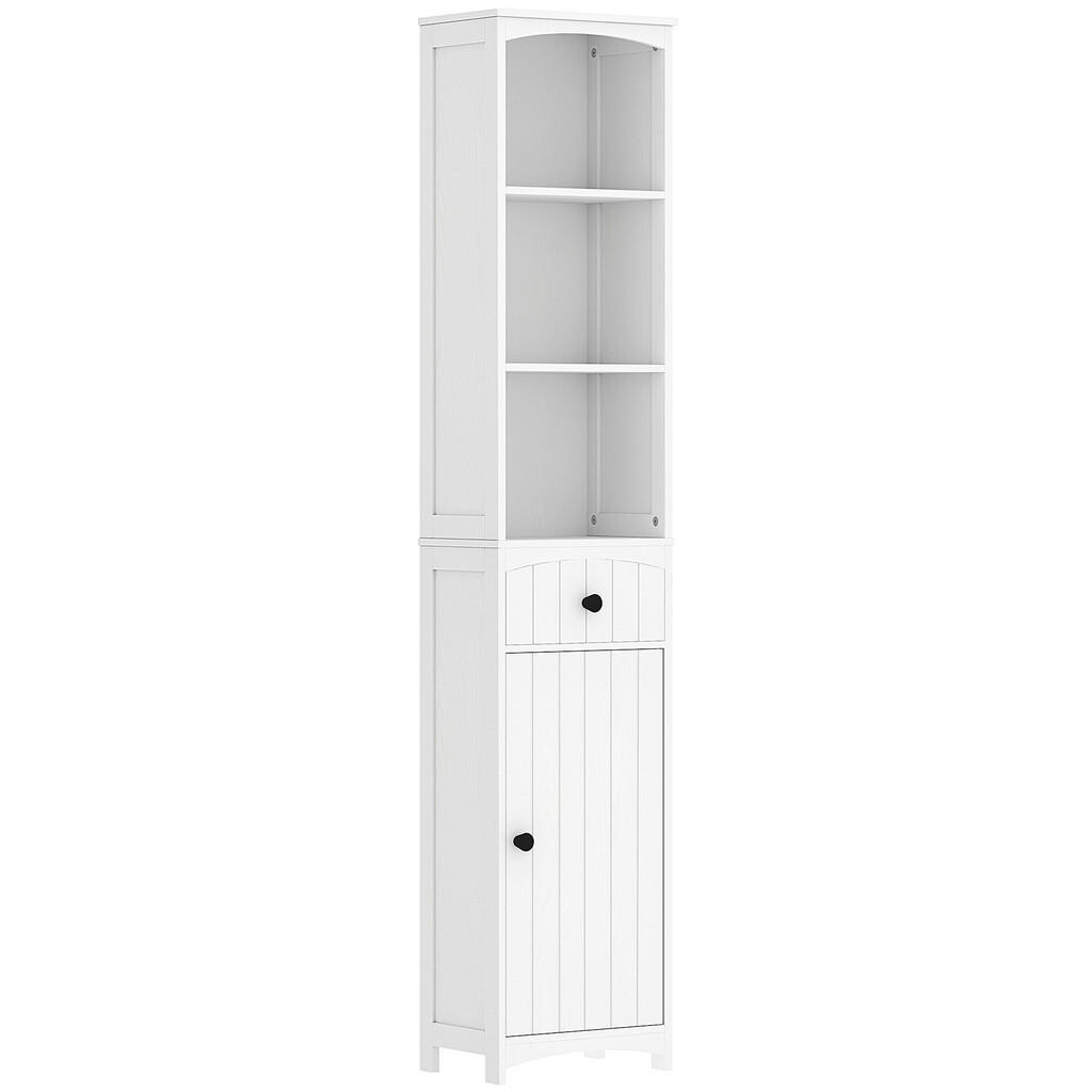 HOMCOM VYSOKÁ SKŘÍŇKA se 3 policemi, 1 zásuvkou, bílá, 34 x 24 x 170,5 cm