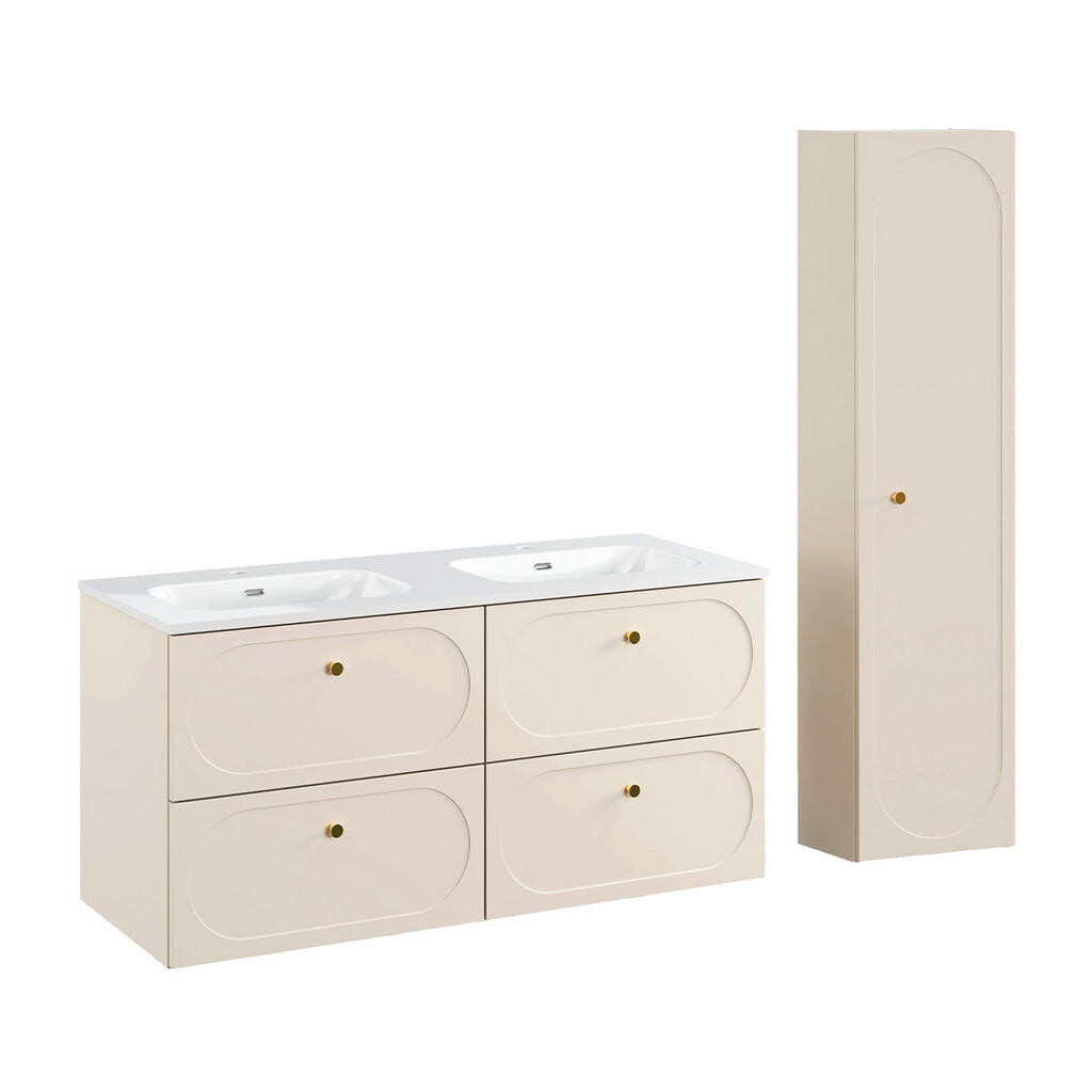 Petits-meubles KOUPELNOVÝ NÁBYTEK 120.4cm Sanae 2er-Set Pískově béžová