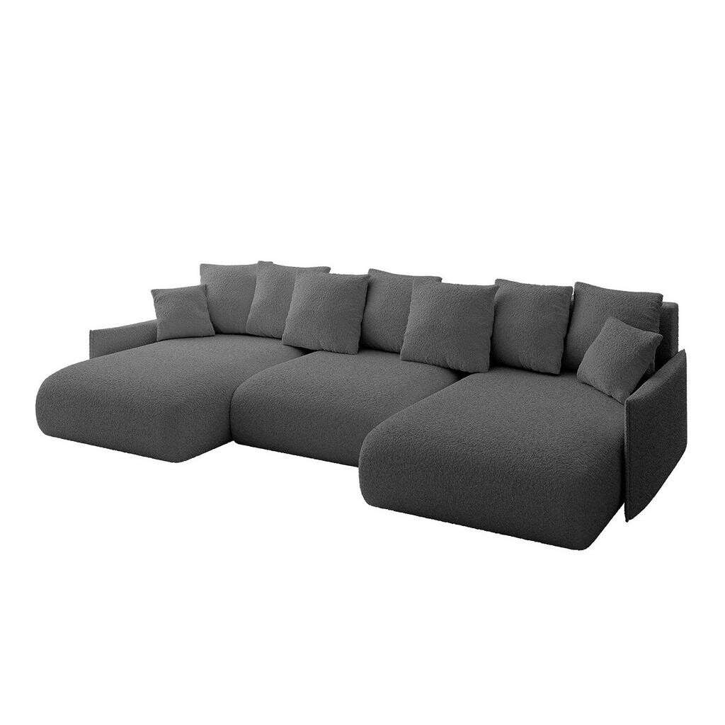 ALTDECOR SEDACÍ SOUPRAVA s funkcí lůžka a úložným prostorem pod lůžkem ONESK-U-v1 317x177x72 šedá buklé