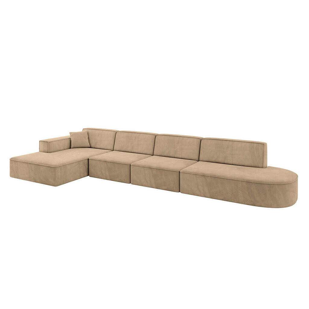 ALTDECOR ROHOVÁ SEDAČKA s otomanem vlevo IREA-L3-v4 – 413 × 171 × 79 cm, béžová