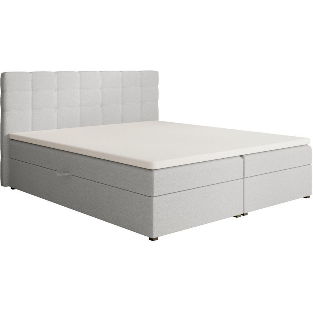 Beautysofa ČALOUNĚNÁ postel Topiq I 184/203/103, světle šedá, bouclé látka