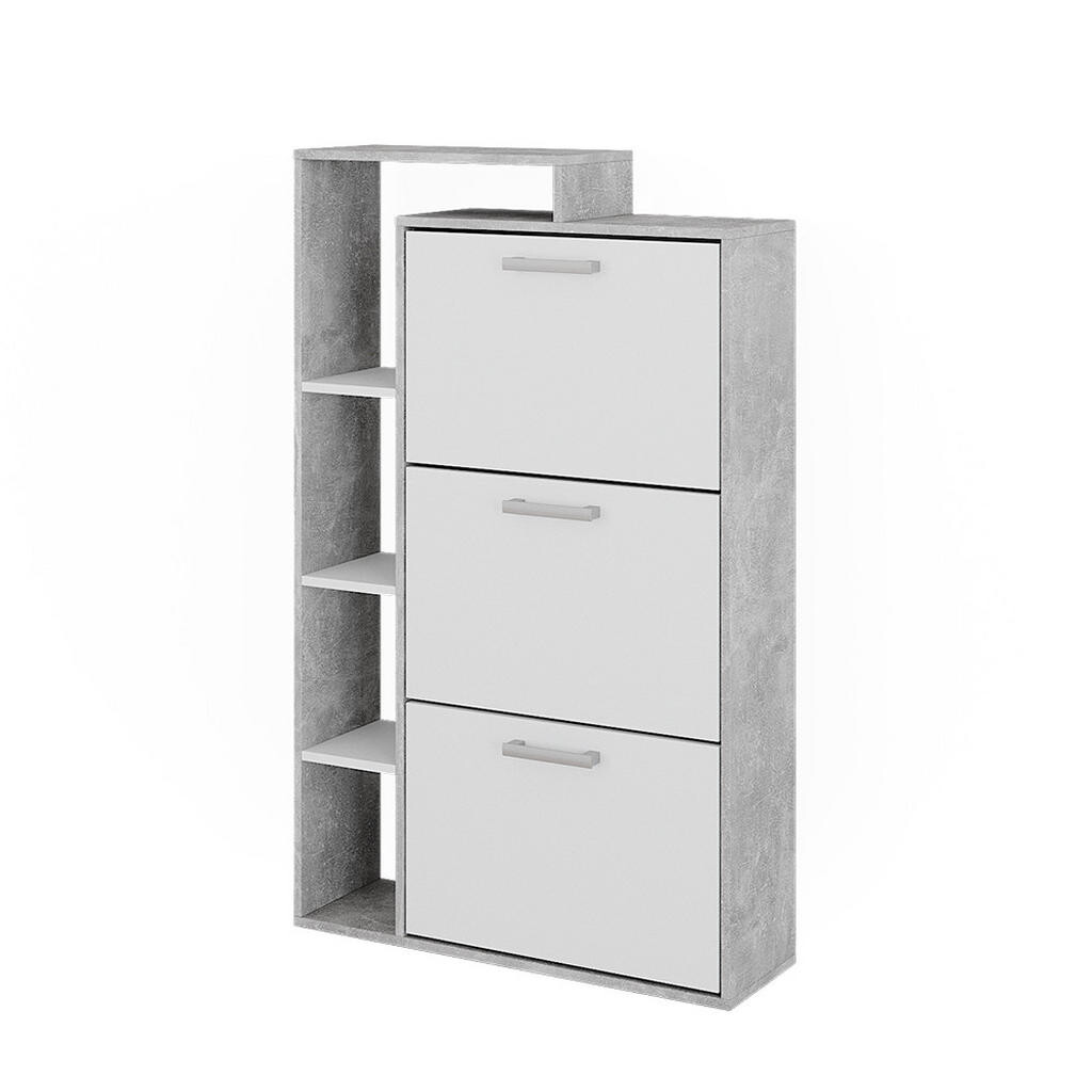Vicco VÝKLOPNÍK NA BOTY Orlando Bílá/beton 80 x 128.3 cm se 3 přihrádkami