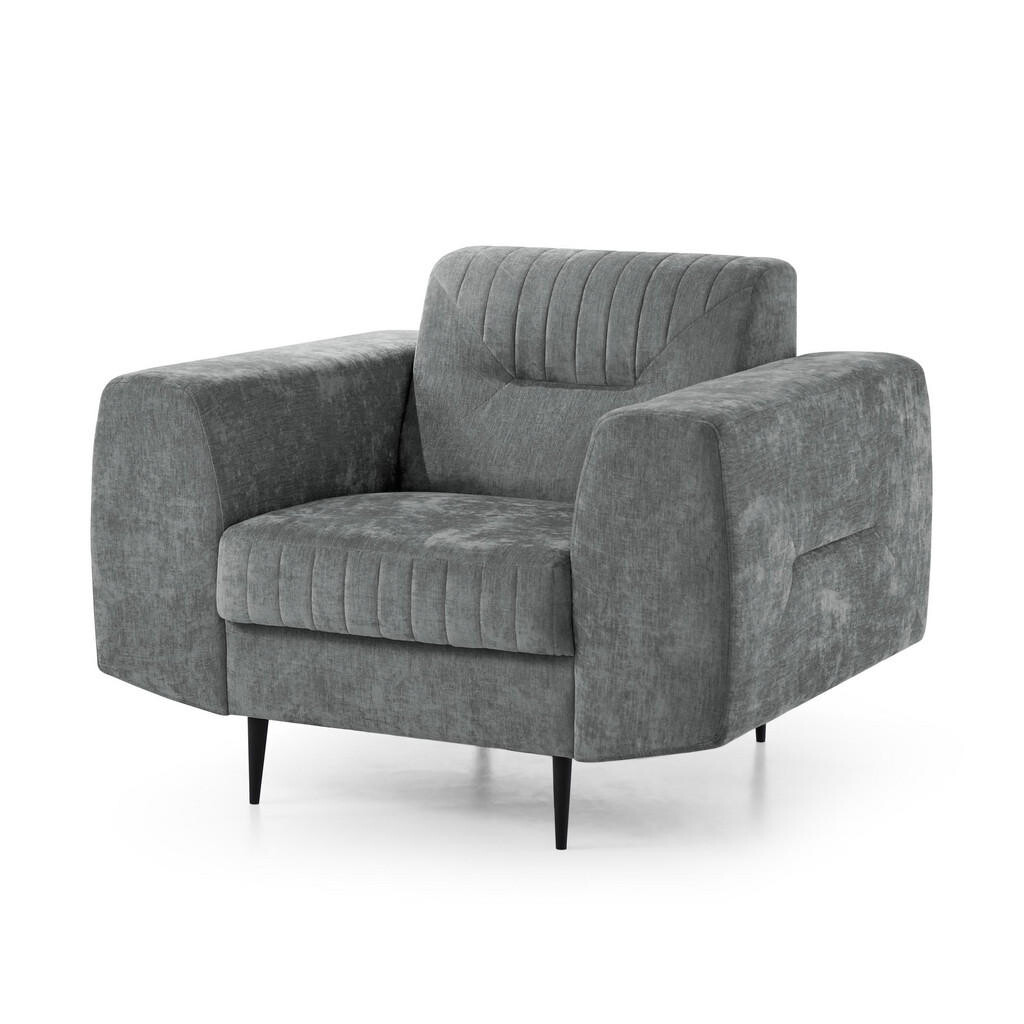Beautysofa KŘESLO Venezia s kovovými nohami, tmavě šedé, 112 cm
