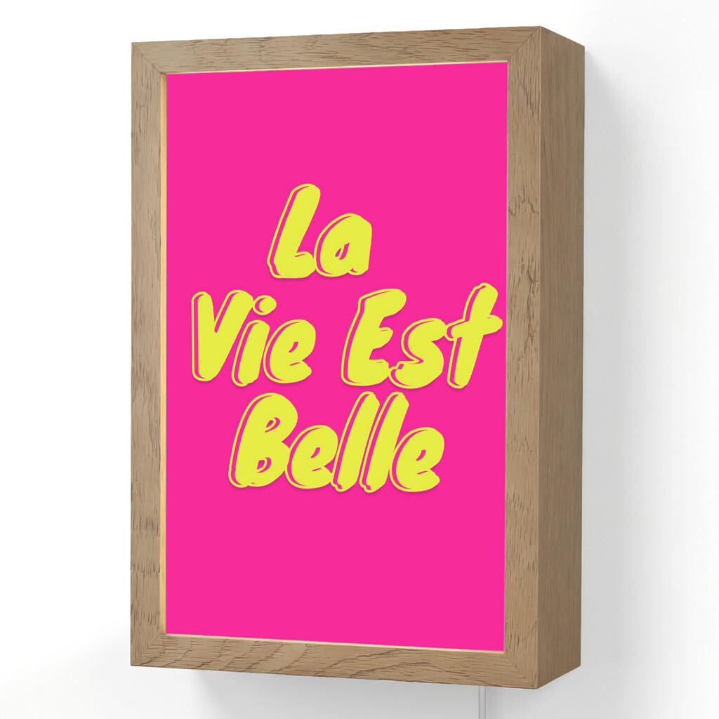 OnlyWow NÁSTĚNNÁ LAMPA Citace - Retro - Pink 20x30 cm