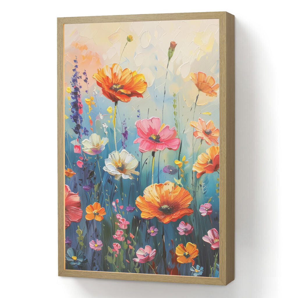 OnlyWow NÁSTĚNNÁ LAMPA S AKUMULÁTOREM Květiny - Příroda - Akvarel - Umění 40x60 cm
